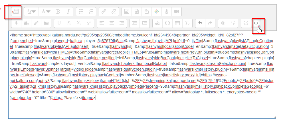 The various functions of the HTML embed view.