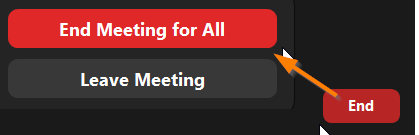 Zoom end meeting or leave meeting