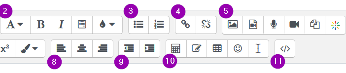 Moodle Atto-tekstieditorin painikkeet