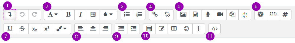 Moodle Atto text editor buttons