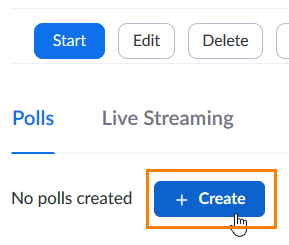Zoom meeting create poll button