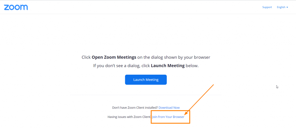 Zoom join from browser