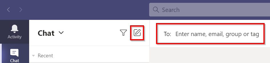 Search in Teams chat.