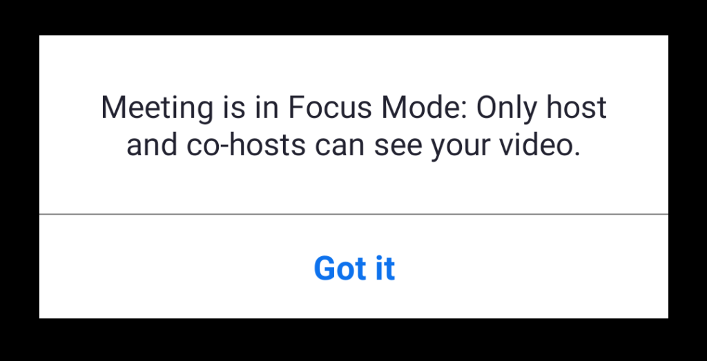 zoom focus mode notification