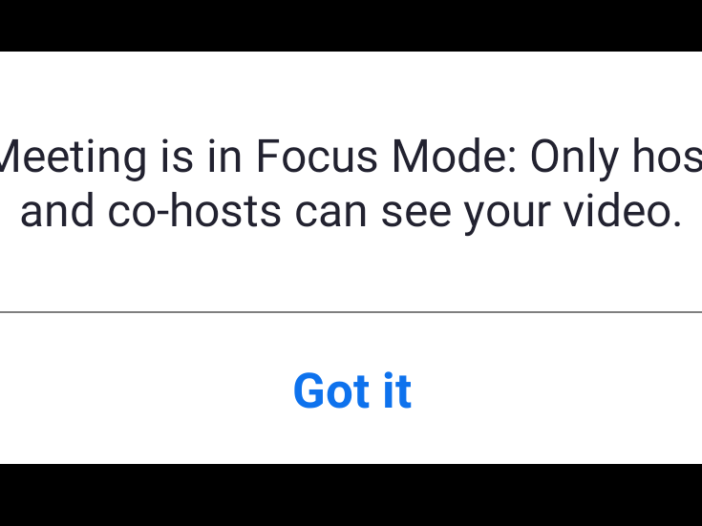 zoom focus mode notification