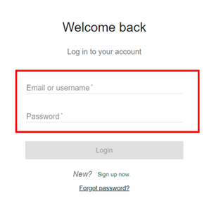 Login window where username and password are asked.