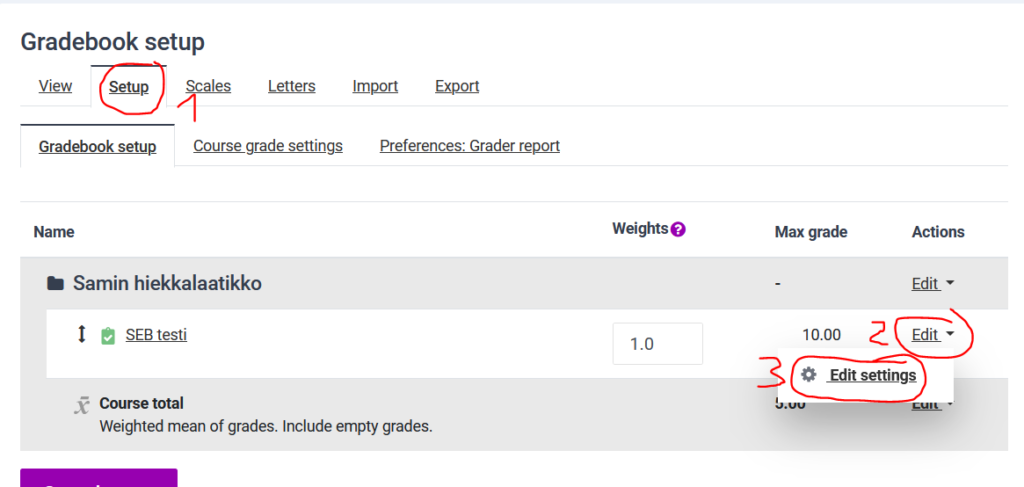 Using Scales & Letters in the Moodle Gradebook