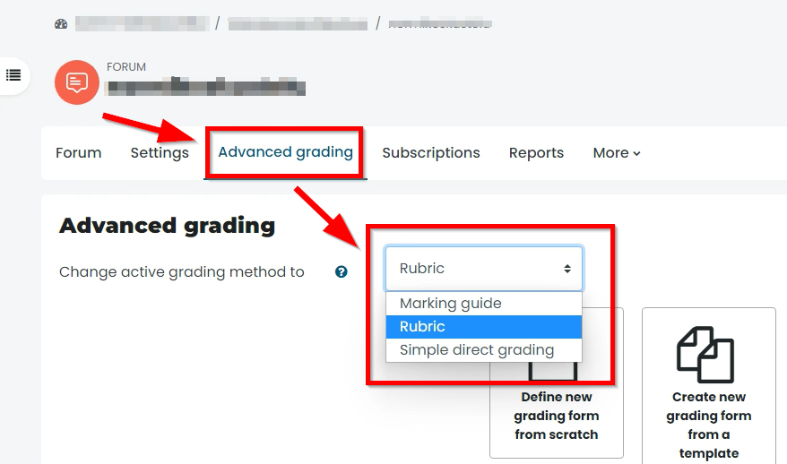 advanced grading in forum